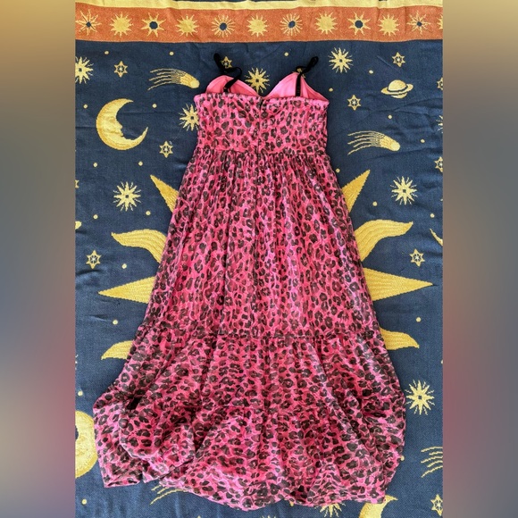betsy johnson pink leopard corset midi dress - Picture 4 of 6